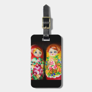 Kleurrijke Matroesjka-poppen Bagagelabel