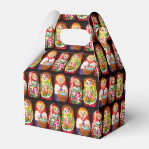 Kleurrijke Matroesjka-poppen Bedankdoosjes
