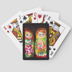 Kleurrijke Matroesjka-poppen Pokerkaarten