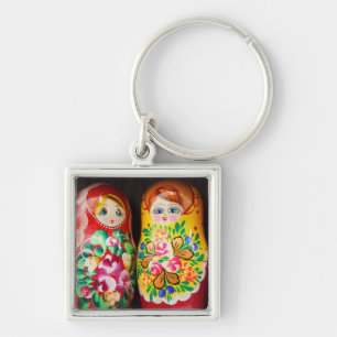 Kleurrijke Matroesjka-poppen Sleutelhanger