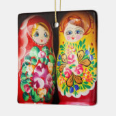 Kleurrijke Matryoshka-poppen Keramisch Ornament (Links)