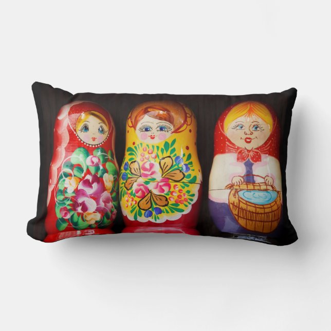 Kleurrijke Matryoshka-poppen Kussen (Voorkant)