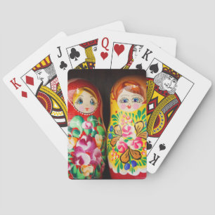 Kleurrijke Matryoshka-poppen Pokerkaarten
