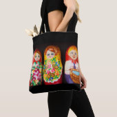 Kleurrijke Matryoshka-poppen Tote Bag (Dichtbij)