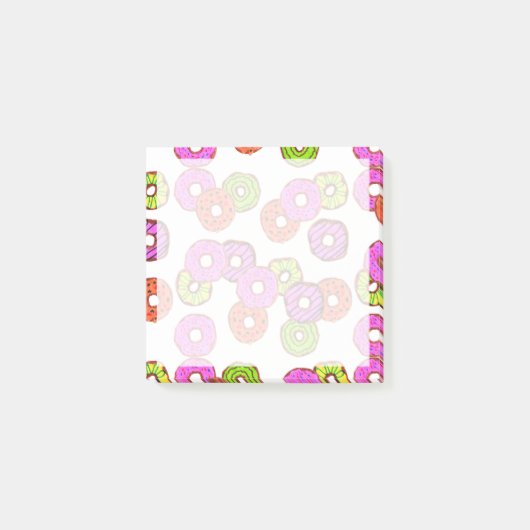 Kleurrijke matte donuts donut met sprinkles post-it® notes (Voorkant)