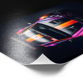 Kleurrijke matte race auto foto afdruk (Hoek)