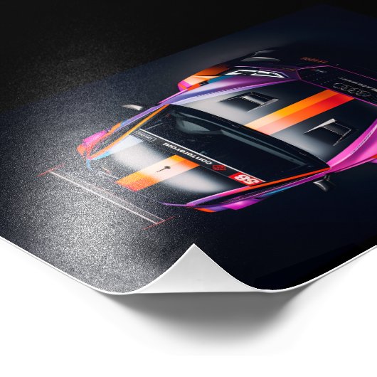 Kleurrijke matte race auto foto afdruk (Hoek)