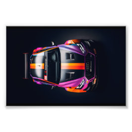 Kleurrijke matte race auto foto afdruk