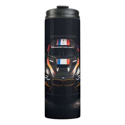 Kleurrijke matte race auto thermosbeker (Voorkant)