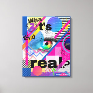 Kleurrijke Maximalist Art Stretched Canvas Print