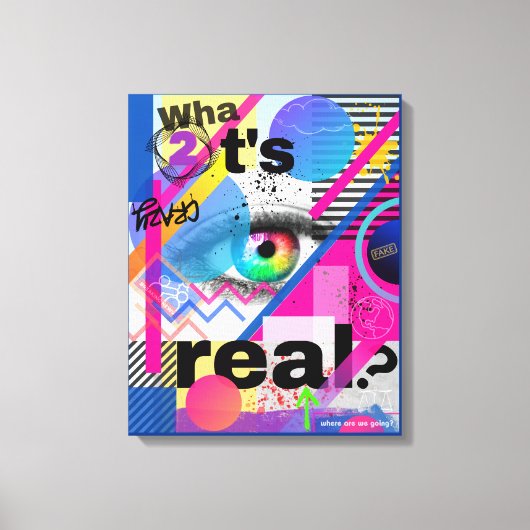 Kleurrijke Maximalist Art Stretched Canvas Print (Voorkant)