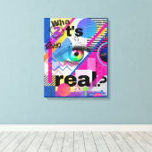 Kleurrijke Maximalist Art Stretched Canvas Print (Insitu (Houten vloer))