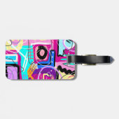 Kleurrijke Maximalist Expressive Abstract Bagagelabel (Achterkant horizontaal)