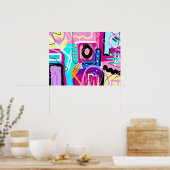 Kleurrijke Maximalist Expressive Abstract Poster (Keuken)