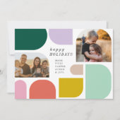 Kleurrijke Maximalist Flat Holiday Kaart (Voorkant)