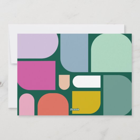 Kleurrijke Maximalist Flat Holiday Kaart (Achterkant)