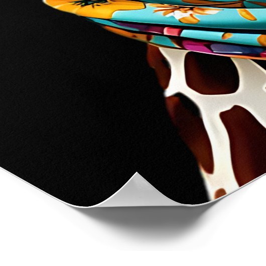 Kleurrijke Maximalist Fun Giraffe Art Print (Hoek)