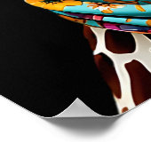 Kleurrijke Maximalistische Pret Giraffe Kunstprint Poster (Hoek)