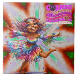 Kleurrijke-Me Hippie Chic Kosmische Keramische Teg Tegeltje