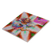 Kleurrijke-Me Hippie Chic Kosmische Keramische Teg Tegeltje (Zijkant)