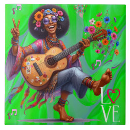 Kleurrijke-Me Hippie Chic LOVE Keramische Tegel Tegeltje