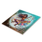 Kleurrijke-Me Hippie Chic Moon Dance Keramische Te Tegeltje (Zijkant)