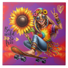 Kleurrijke-Me Hippie Chic Wild Keramische Tegel Tegeltje