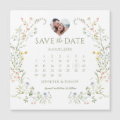 Kleurrijke Meadow Flower Save the Date Fotomagneet (Voorkant)