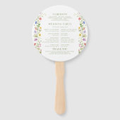 Kleurrijke Meadow Flowers Wildflowers Wedding Prog Handwaaier (Achterkant)