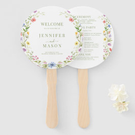 Kleurrijke Meadow Flowers Wildflowers Wedding Prog Handwaaier