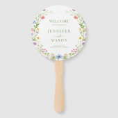 Kleurrijke Meadow Flowers Wildflowers Wedding Prog Handwaaier (Voorkant)