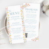 Kleurrijke Meadow Wild Flower Wedding Menu Bedankt