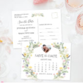 Kleurrijke Meadow Wild Flower Wreath Save the Date Briefkaart