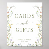 Kleurrijke Meadow Wilde Bloemen Trouwkaarten & Ges Poster (Voorkant)