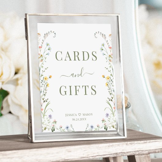 Kleurrijke Meadow Wilde Bloemen Trouwkaarten & Ges Poster