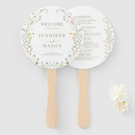 Kleurrijke Meadow Wildflower Bloemen Wedding Progr Handwaaier