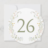 Kleurrijke Meadow Wildflower Krans Tafelnummer (Achterkant)