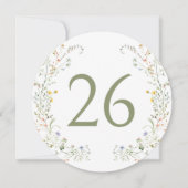 Kleurrijke Meadow Wildflower Krans Tafelnummer (Voorkant)