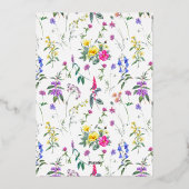 Kleurrijke Meadow Wildflowers Herb Garden Wedding Folie Uitnodiging (Achterkant)