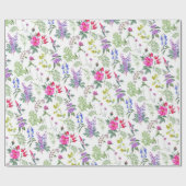 Kleurrijke Meadow Wildflowers & Herbs Floral Patte Cadeaupapier (Vlak)