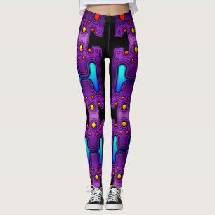 Kleurrijke mechanische Android futuristische Robot Leggings