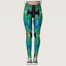 Kleurrijke mechanische Android futuristische Robot Leggings