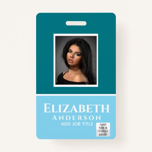 Kleurrijke Medewerker Foto Naam QR Scan Barcode Badge (Voorkant)