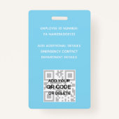 Kleurrijke Medewerker Foto Naam QR Scan Barcode Badge (Achterkant)