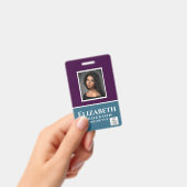 Kleurrijke Medewerker Foto Naam QR Scan Barcode Badge (Handheld)