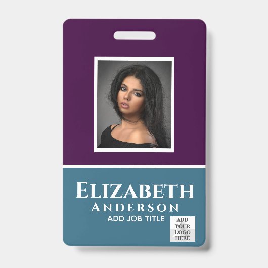 Kleurrijke Medewerker Foto Naam QR Scan Barcode Badge (Voorzijde)