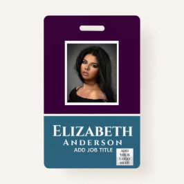 Kleurrijke Medewerker Foto Naam QR Scan Barcode Badge