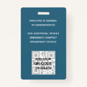 Kleurrijke Medewerker Foto Naam QR Scan Barcode Badge (Achterkant)