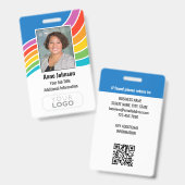 Kleurrijke Medewerker Logo Foto ID Regenboog Kleur Badge (Front & Back)
