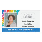 Kleurrijke Medewerker Logo Foto ID Regenboog Kleur Naambadge (Voorkant)